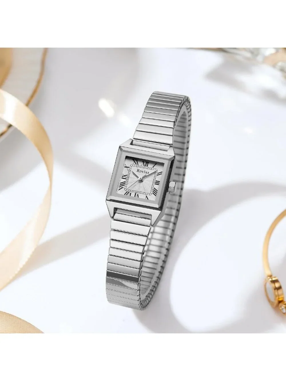 Vintage Gold Petite Women's Easy Reader Watch, Analog with Stainless Steel Band